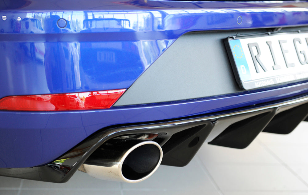 Rieger 00088137 SEAT 5F Leon Cupra Rear Diffuser for Original Tailpipe Left & RIght - Glossy Black