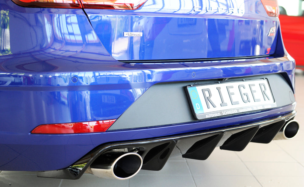 Rieger 00088137 SEAT 5F Leon Cupra Rear Diffuser for Original Tailpipe Left & RIght - Glossy Black