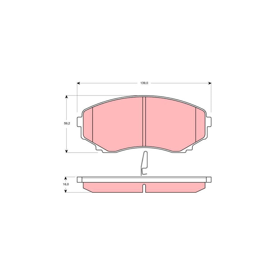 TRW Gdb3255 Brake Pad Set For Mazda Mpv Ii Lw With Acoustic Wear Warning With Accessories