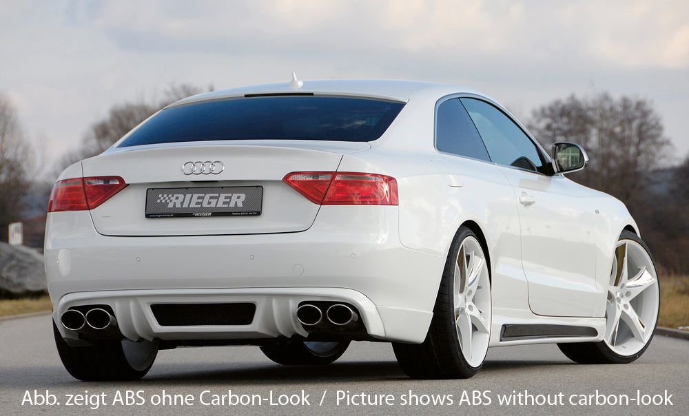 Rieger 00099064 Audi B8 B81 A5 Rear Diffuser for Twin Tailpipe Left & Right - Carbon-Look