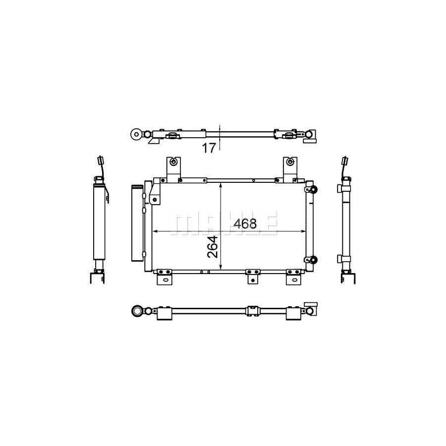 MAHLE ORIGINAL AC 646 000S Air conditioning condenser for DAIHATSU Sirion I (M100) with dryer