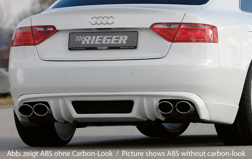 Rieger 00099064 Audi B8 B81 A5 Rear Diffuser for Twin Tailpipe Left & Right - Carbon-Look