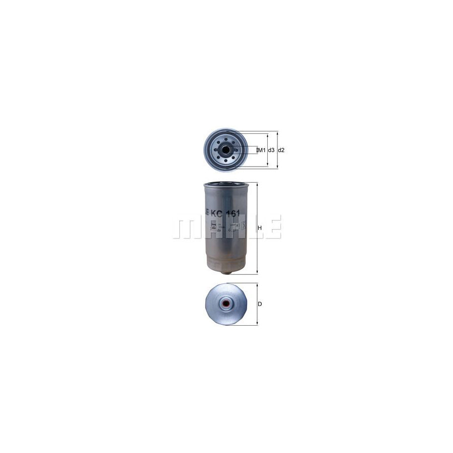 MAHLE ORIGINAL KC 161 Fuel filter Spin-on Filter