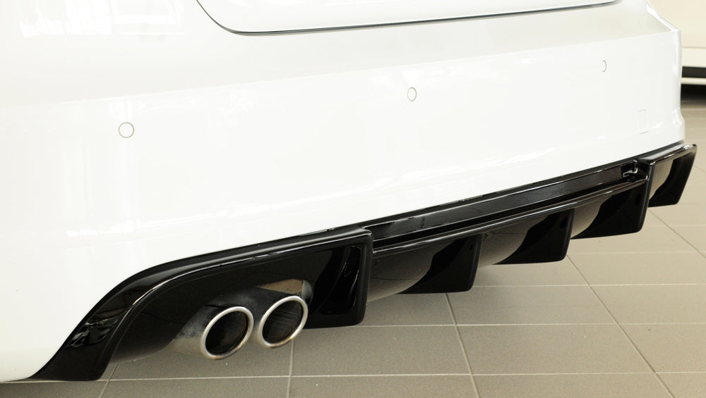 Rieger 00088141 Audi 8V A3 Rear Diffuser for Twin Tailpipe Left - Glossy Black