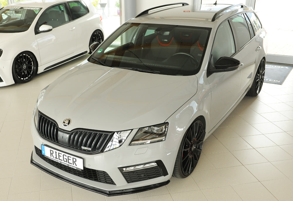 Rieger 00088140 Skoda 5E Octavia RS Front Splitter - Glossy Black