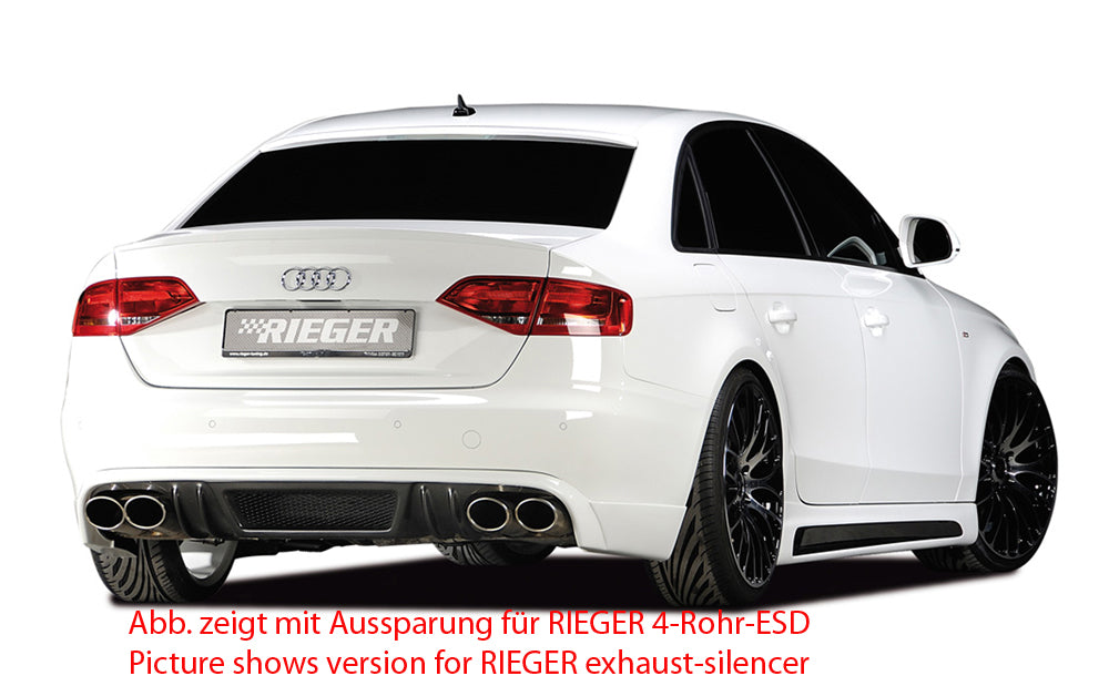 Rieger 00099072 Audi B8 B81 A4 Rear Diffuser for Original Tailpipe Left & RIght - Carbon-Look