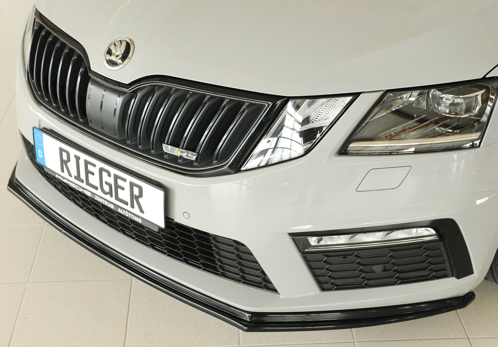 Rieger 00088140 Skoda 5E Octavia RS Front Splitter - Glossy Black