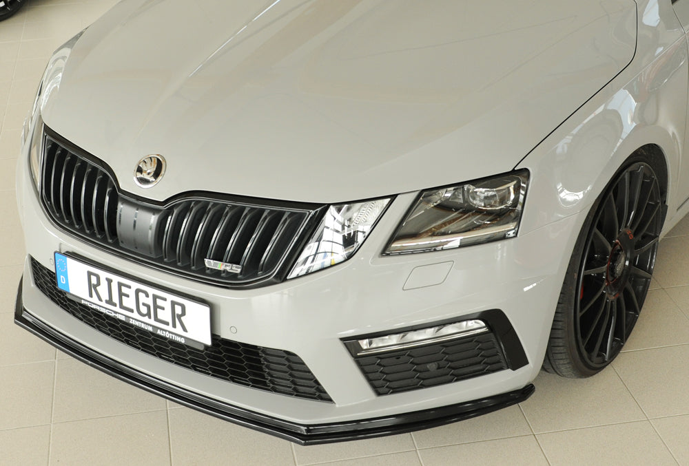 Rieger 00088140 Skoda 5E Octavia RS Front Splitter - Glossy Black