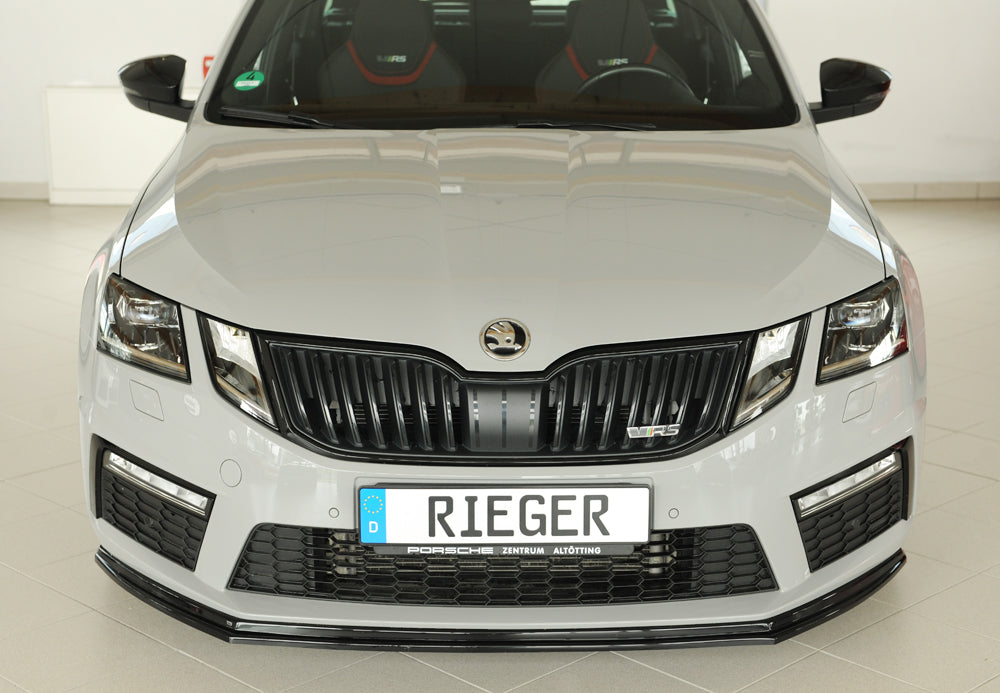 Rieger 00088140 Skoda 5E Octavia RS Front Splitter - Glossy Black