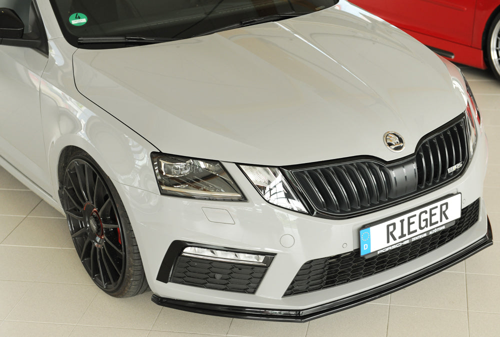 Rieger 00088140 Skoda 5E Octavia RS Front Splitter - Glossy Black