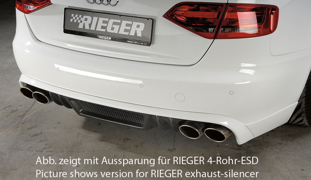 Rieger 00099072 Audi B8 B81 A4 Rear Diffuser for Original Tailpipe Left & RIght - Carbon-Look