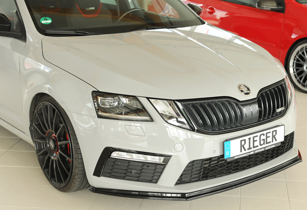 Rieger 00088140 Skoda 5E Octavia RS Front Splitter - Glossy Black