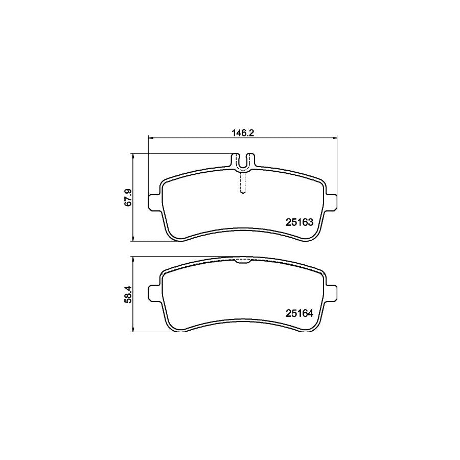 Hella 8DB 355 021 521 Brake Pad Set Prepared For Wear Indicator With Brake Caliper Screws With Accessories