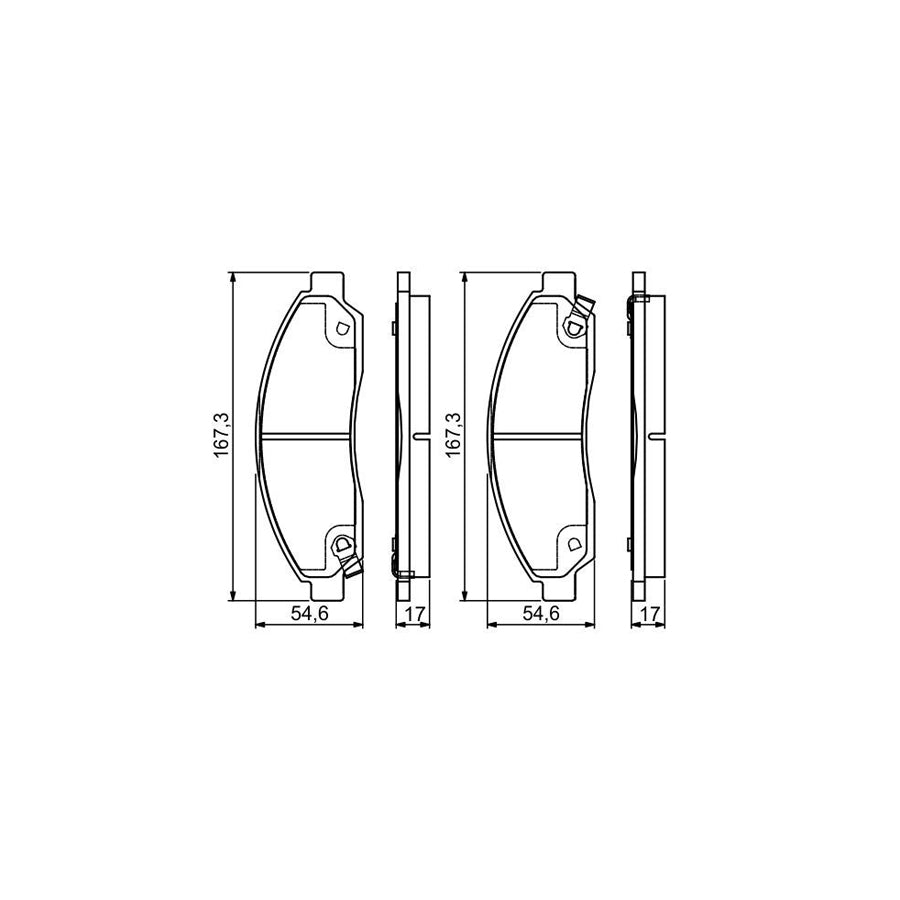 Bosch 0986495159 Brake Pad Set With Acoustic Wear Warning With Mounting Manual BP1534