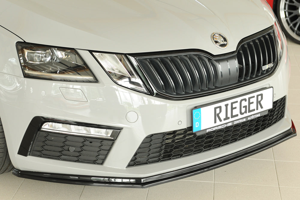 Rieger 00088140 Skoda 5E Octavia RS Front Splitter - Glossy Black