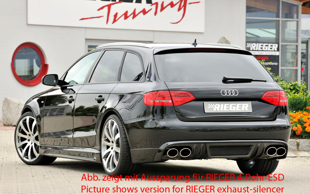 Rieger 00099071 Audi B8 B81 A4 Rear Diffuser for Original Twin Tailpipe Left - Carbon-Look