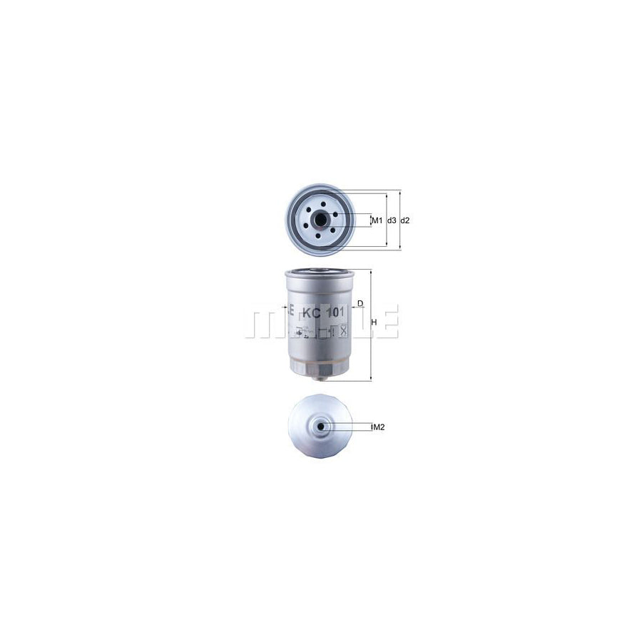 MAHLE ORIGINAL KC 101 Fuel filter Spin-on Filter