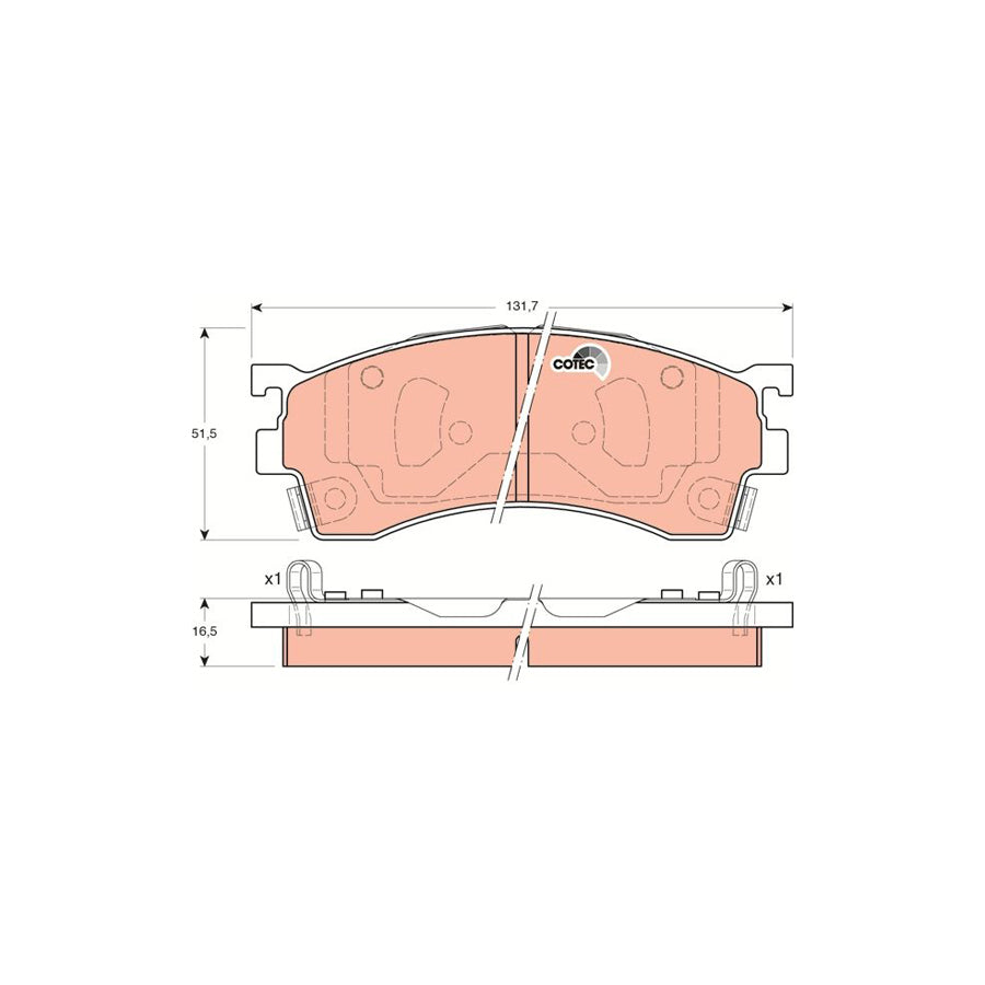 TRW Cotec Gdb3192 Brake Pad Set With Acoustic Wear Warning