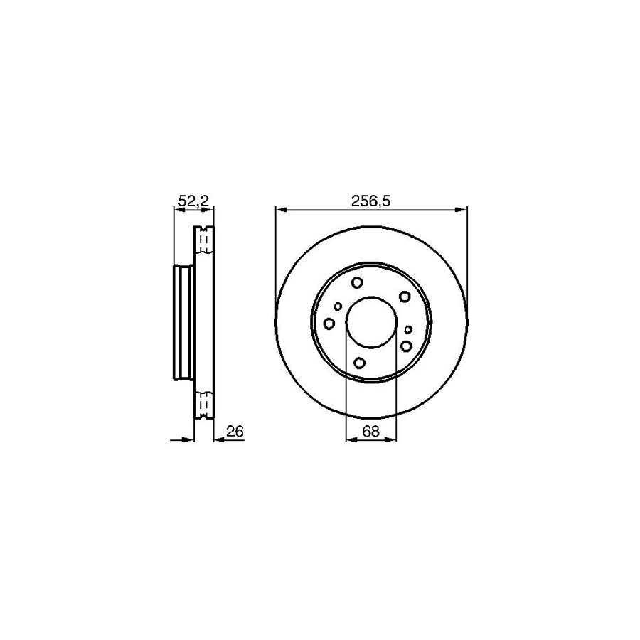 BOSCH 0 986 478 485 Brake Disc Vented Oiled