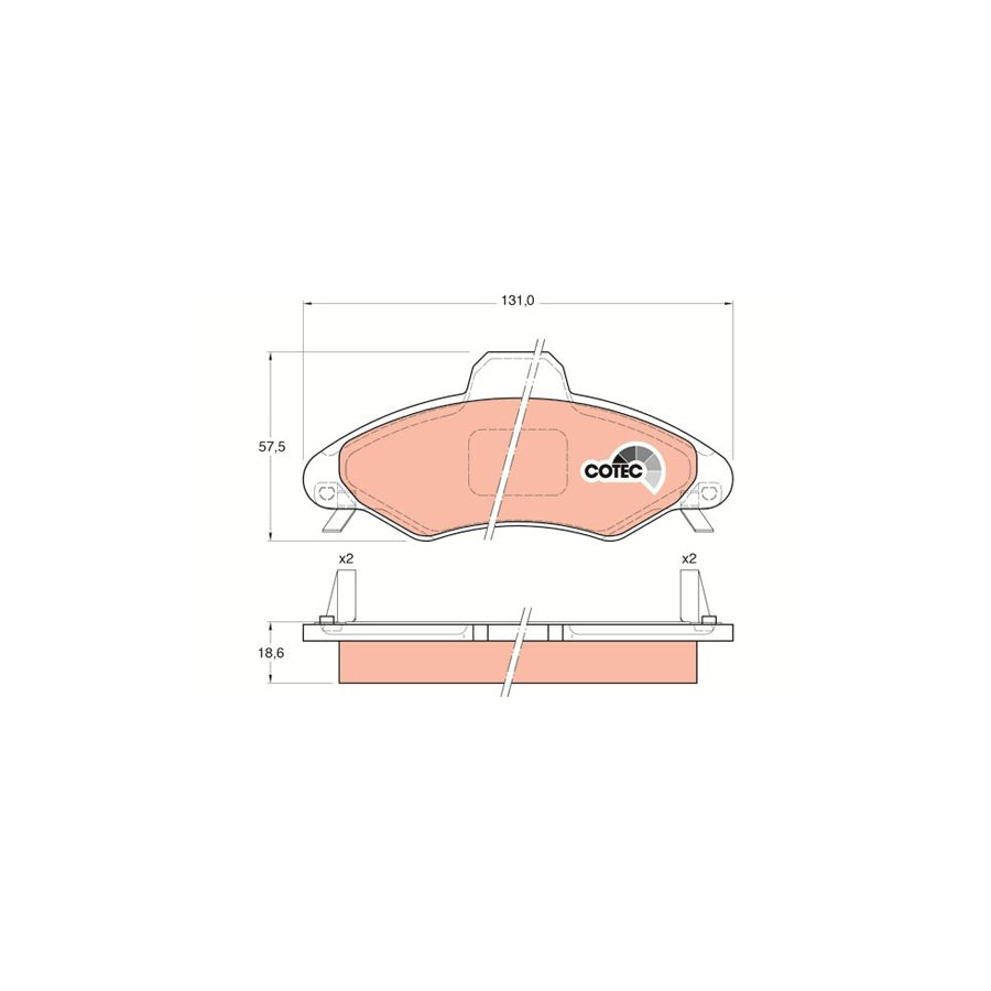 TRW Cotec Gdb1349 Brake Pad Set For Ford Escort With Acoustic Wear Warning