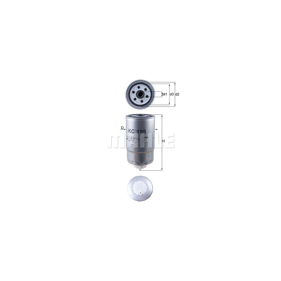 MAHLE ORIGINAL KC 195 Fuel filter Spin-on Filter