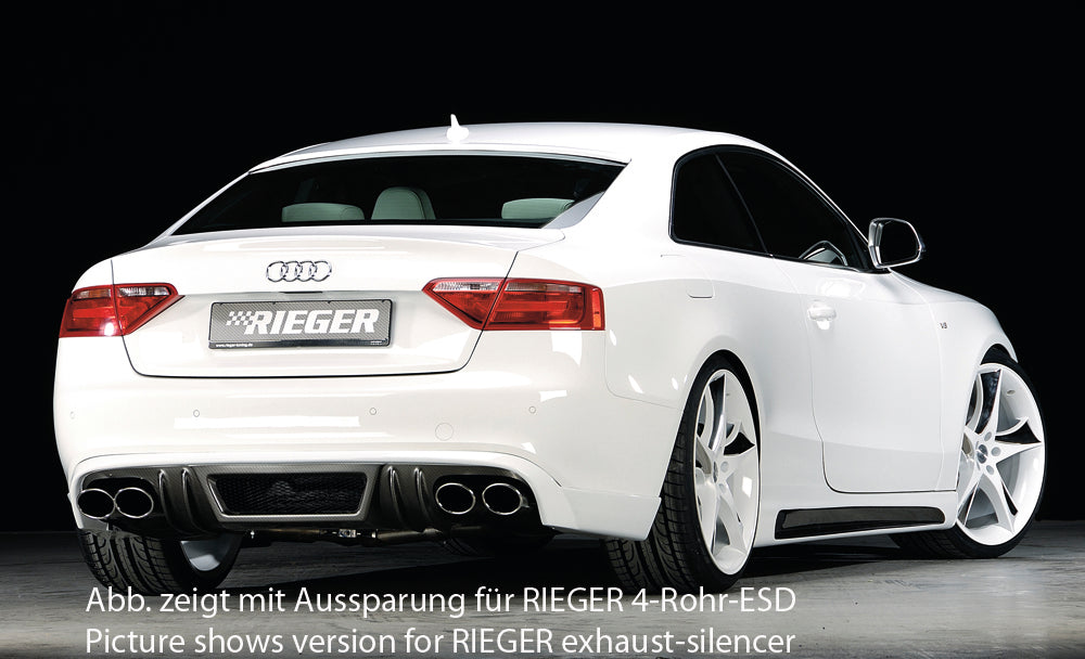 Rieger 00099077 Audi B8 B81 A5 Rear Diffuser for Original Tailpipe Left - Carbon-Look