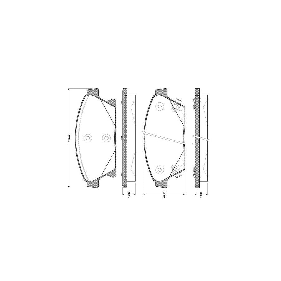 Bosch 0986Tb3103 Brake Pad Set Excl Wear Warning Contact