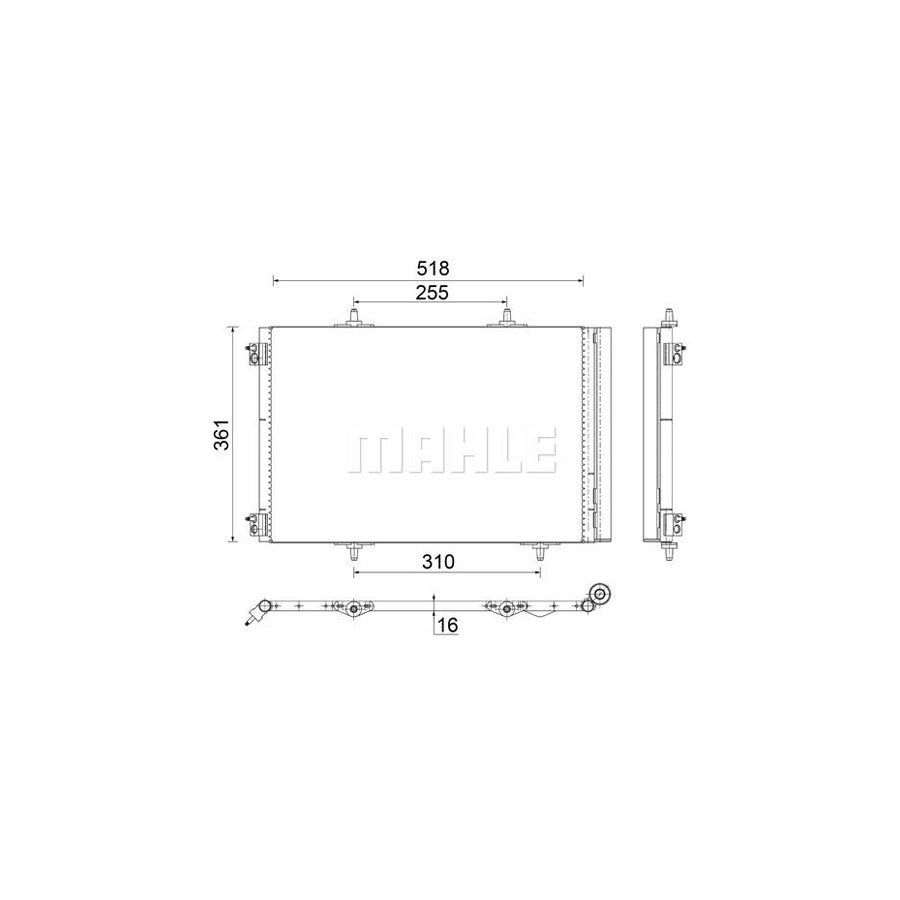MAHLE ORIGINAL AC 466 000S Air conditioning condenser with dryer