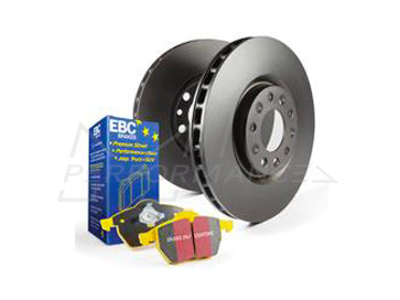 EBC Audi 8X Yellowstuff 4000 Series Front Sport Brake Pads & Premium OE Replacement Plain Discs Kit - ATE Caliper (S1 & A1) | Duco Car Parts UK