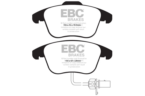 EBC Audi B8.5 Yellowstuff 4000 Series Front Sport Brake Pads & USR Slotted Discs Kit - ATE Caliper (A4 & A5) ML Performance UK