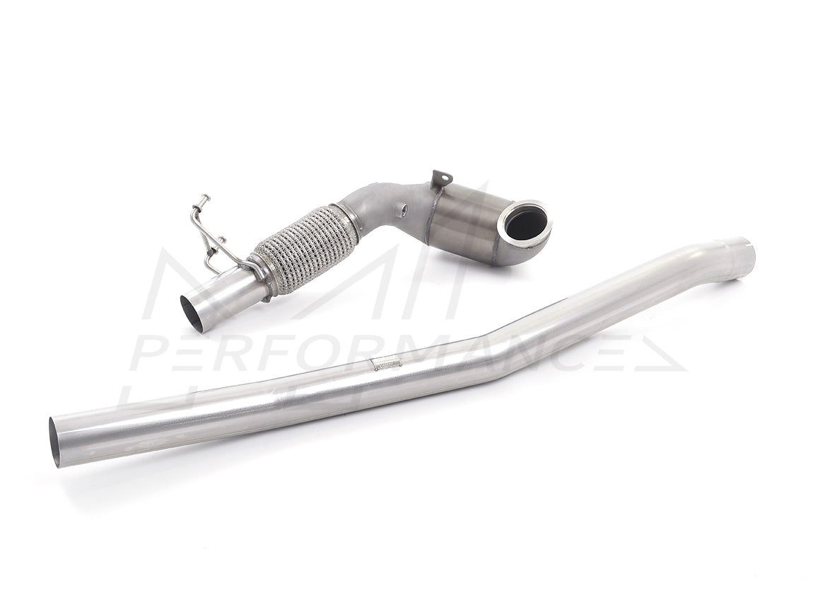 MillTek Volkswagen Stainless Steel Cast Downpipe with Race Cat - For OE Cat-Back (Inc. 8V S3 & MK7 Golf R)