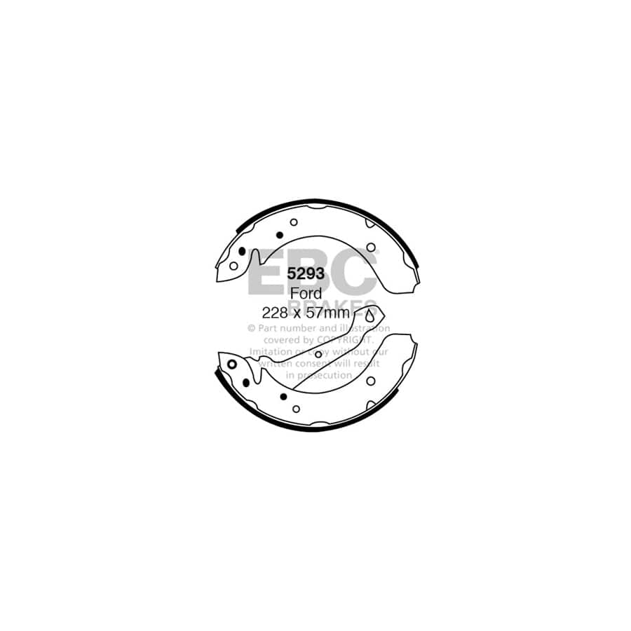 EBC 5293 Ford Granada Mk2 Rear Brake Shoes 1 | Duco Car Parts UK Car Parts