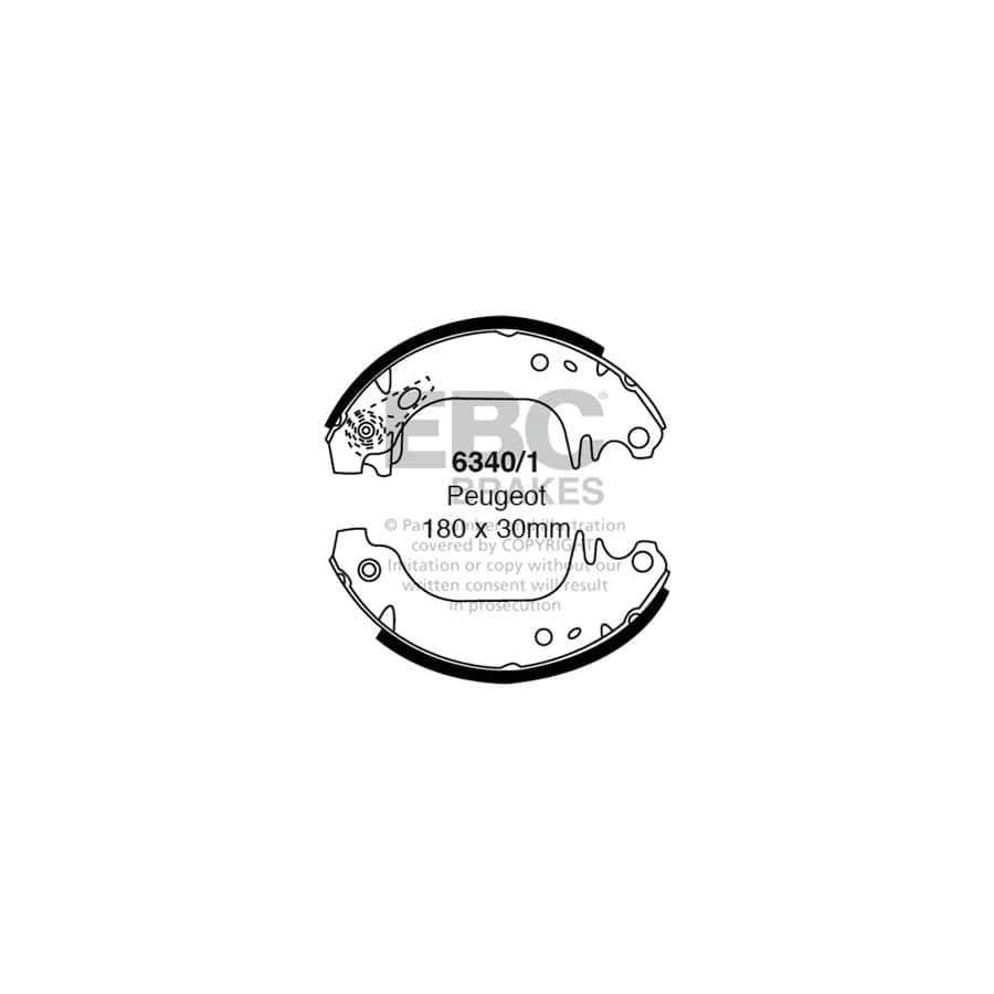 EBC 6340/1 Citroen Peugeot Rear Brake Shoes 1 | Duco Car Parts UK Car Parts