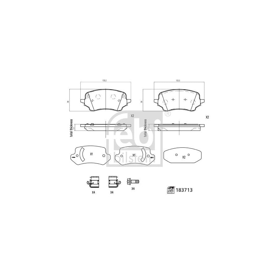Febi Bilstein 183713 Brake Pad Set For Ford Puma Off-Road