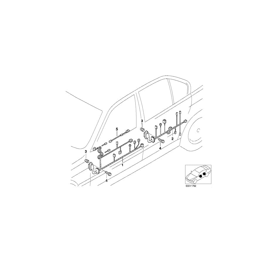 Genuine BMW 61126915869 E39 Wiring Rear (Inc. 520d, 530d & 520i) | Duco Car Parts UK Car Parts