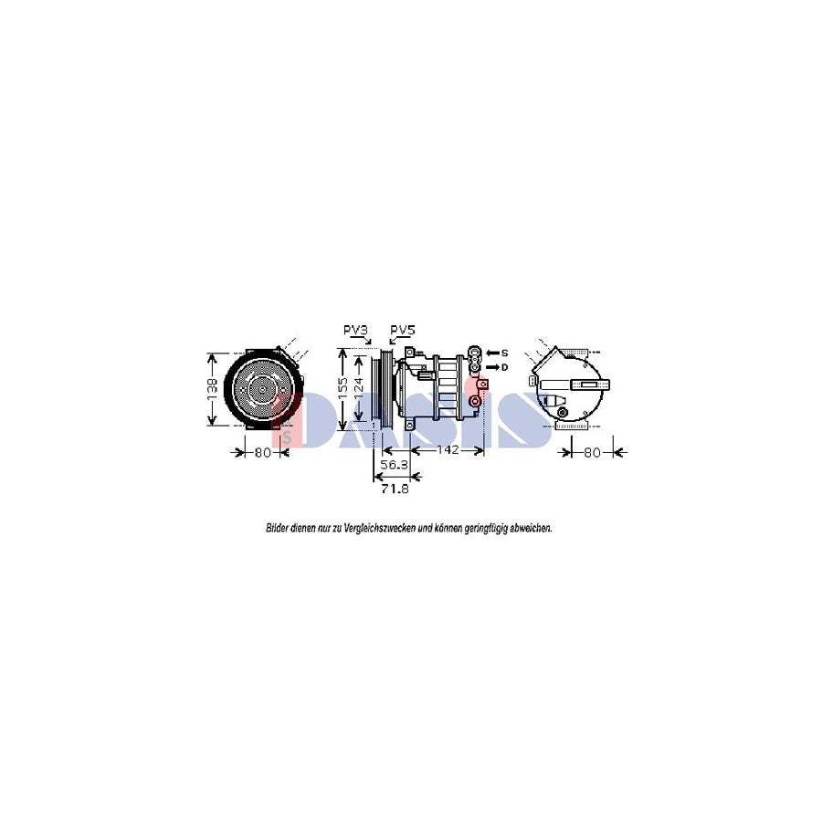 AKS Dasis 851800N Compressor, Air Conditioning | Duco Car Parts UK