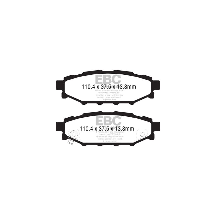 EBC PD02KR456 Subaru Legacy Redstuff Rear Brake Pad & Plain Disc Kit - Akebono Caliper 2 | Duco Car Parts UK Car Parts