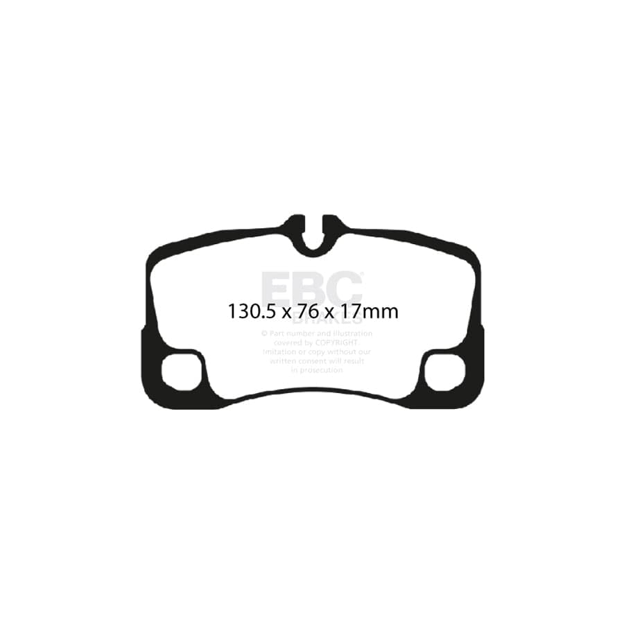 EBC PD02KR469 Porsche 911 (997) Redstuff Rear Brake Pad & Plain Disc Kit - Brembo Caliper 2 | Duco Car Parts UK Car Parts