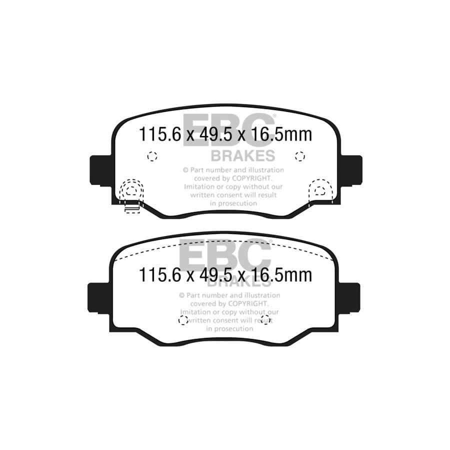 EBC PDKR1075 Fiat Jeep Ultimax Rear Brake Pad & Plain Disc Kit (Inc. 500X, Compass, Renegade) 2 | Duco Car Parts UK Car Parts
