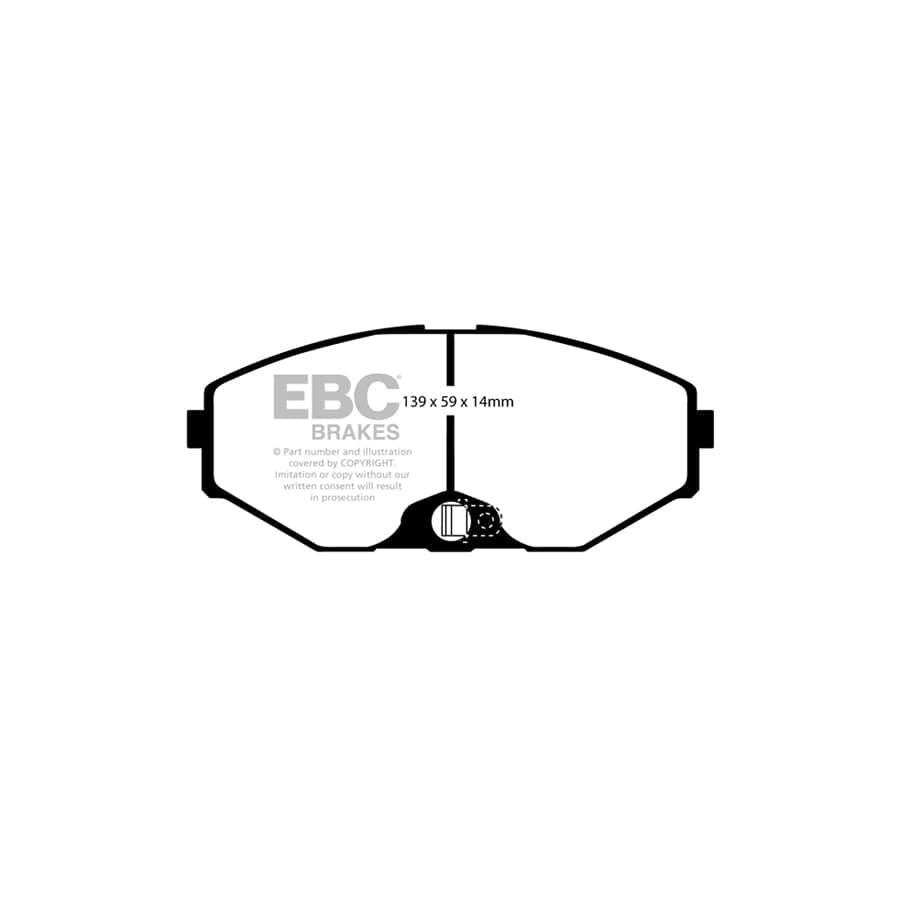 EBC PD03KF876 Nissan QX Yellowstuff Front Brake Pad & Plain Disc Kit 2 | Duco Car Parts UK Car Parts