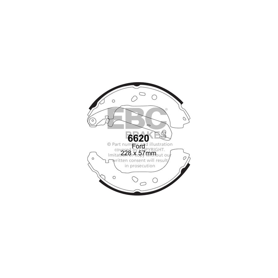 EBC 6620 Ford Rear Brake Shoes - ATE Caliper (Inc. Tourneo Connect & Transit Connect) 1 | Duco Car Parts UK Car Parts