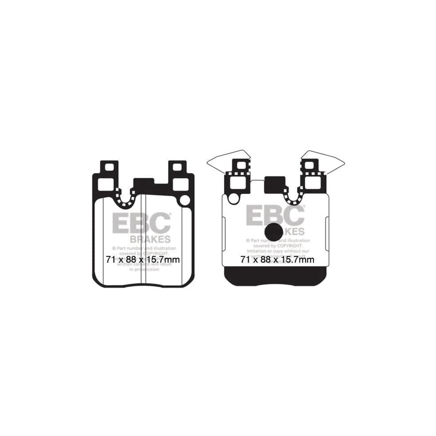 EBC PD02KR486 BMW Redstuff Rear Brake Pad & Plain Disc Kit - Brembo Caliper 2 | Duco Car Parts UK Car Parts