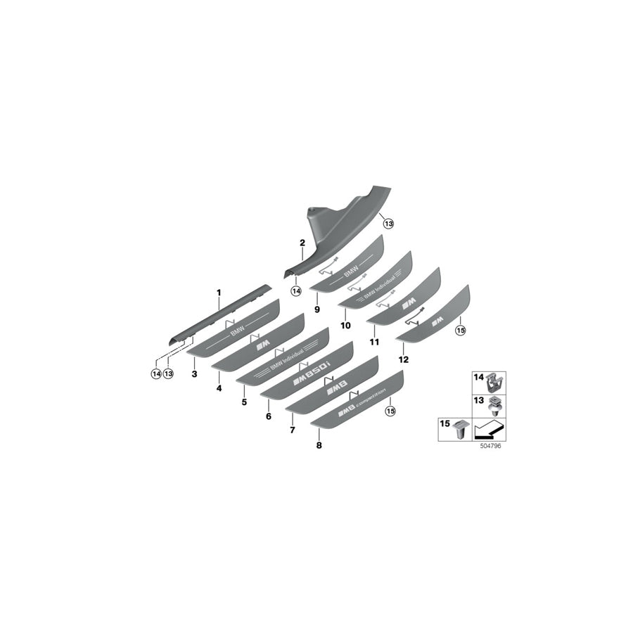 Genuine BMW 51479493081 F93 G16 Cover Strip, Interior Entrance ELFENBEINWEISS (Inc. 840dX, 840i & M8) | Duco Car Parts UK