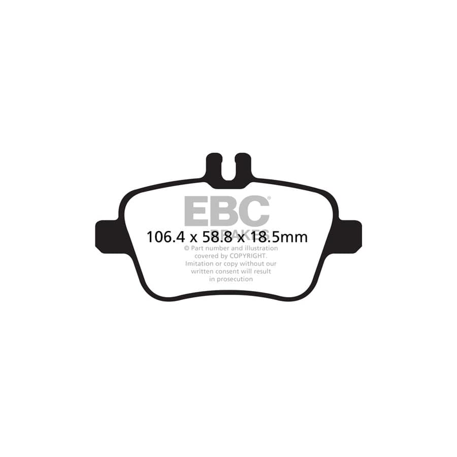 EBC PD02KR491 Mercedes-Benz C/X117 Redstuff Rear Brake Pad & Plain Disc Kit 2 | Duco Car Parts UK Car Parts