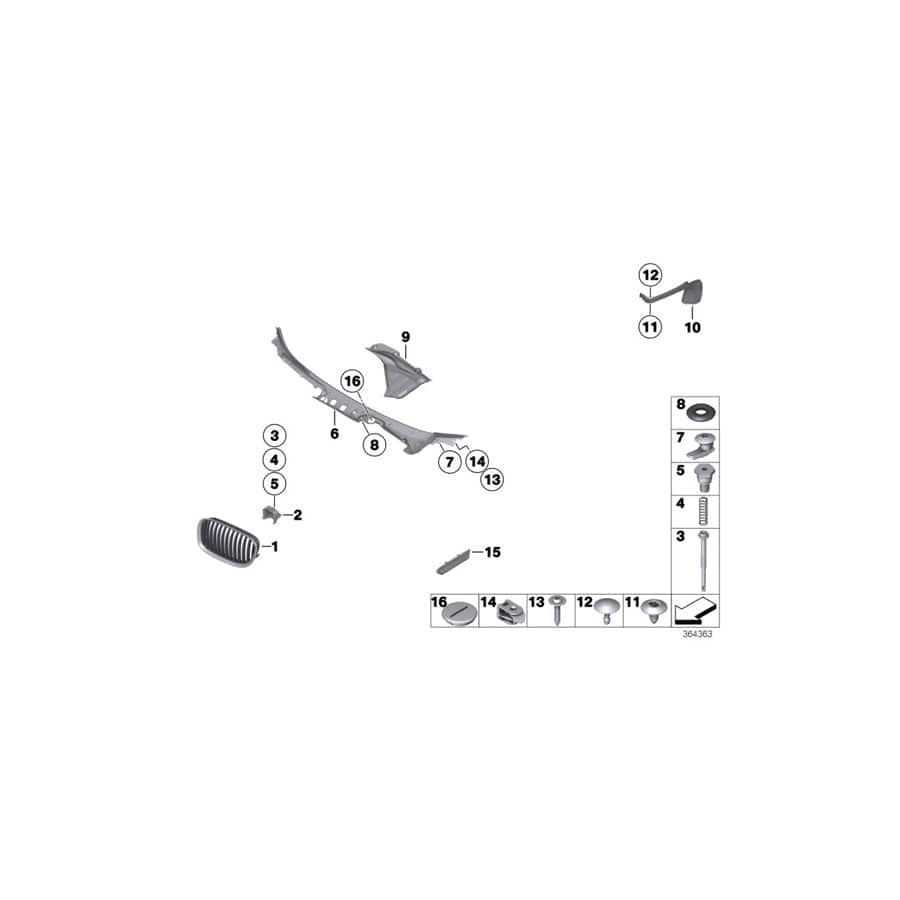 Genuine BMW 51497453357 F01 F03 F04 Trim, Drip Rail, Left (Inc. 740dX, 730i & 750Li) | Duco Car Parts UK Car Parts