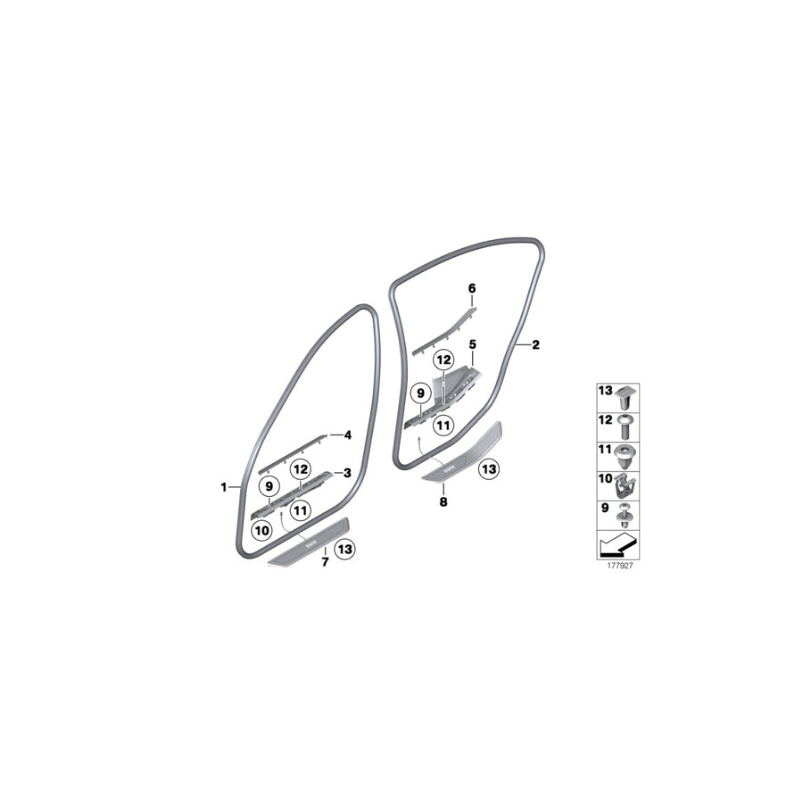 Genuine BMW 51479172758 F01 F04 F02 Cover, Trim Strip, Front Right OYSTER (Inc. 760Li, 730Ld & Hybrid 7L) | Duco Car Parts UK