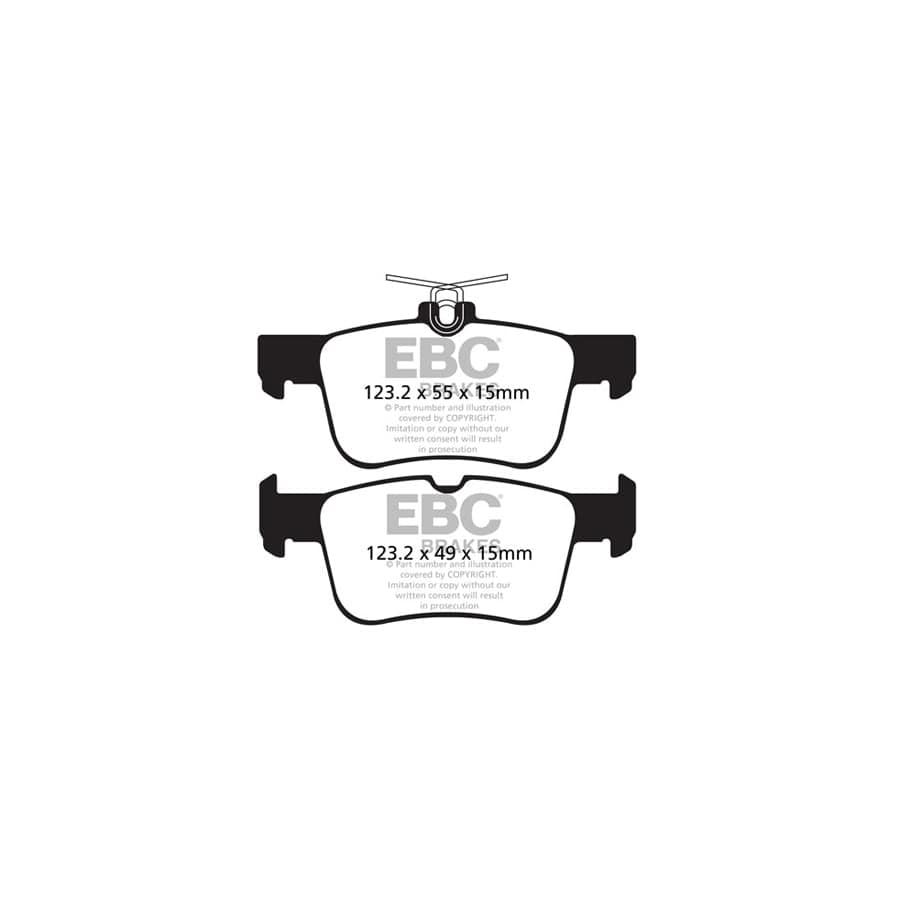 EBC PD01KR870 Ford Mondeo Greenstuff Rear Brake Pad & Plain Disc Kit - ATE Caliper 2 | Duco Car Parts UK Car Parts