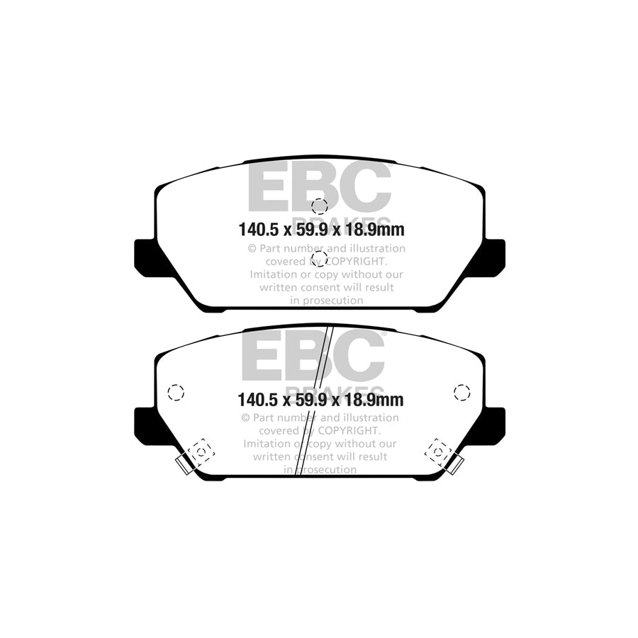 EBC DP42343R Hyundai Yellowstuff Front Brake Pads (Inc. i-30 N & Kona N) 2 | Duco Car Parts UK Car Parts
