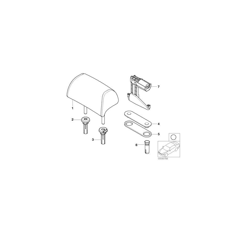 Genuine BMW 52207146295 E66 E67 E65 Headrest Basis, Leather U6NG,U6NB BRAUN (Inc. 760LiS, 760Li & 730i) | Duco Car Parts UK Car Parts