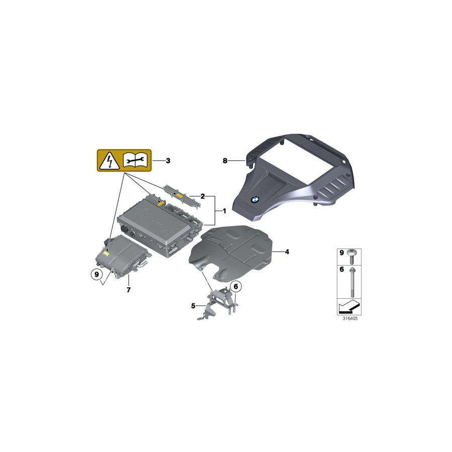 Genuine BMW 12367591648 E72 Cover For Power Electronic Converter (Inc. Hybrid X6) | Duco Car Parts UK